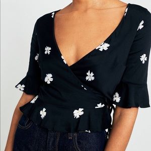 Urban Outfitters Floral wrap blouse